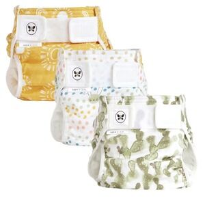 Baby Cloth Diaper 3pk with Pocket, MEDIUM (12-25lbs)reusable Insert/disposable‎